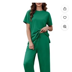 NWT PINSPARK Women's Green Lounge Set